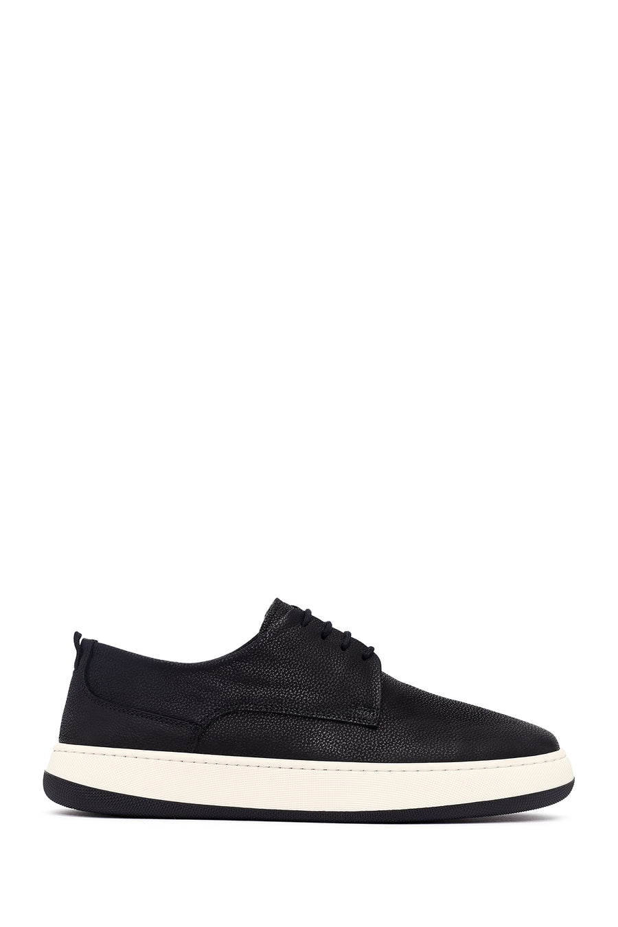 Men's Black Lace-Up Thick-Soled Leather Casual Shoes 25WFD6752FT | Derimod