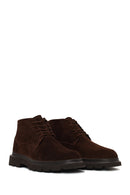 Male Brown Lace-up Thick-Soled Suede Casual Boots | Derimod