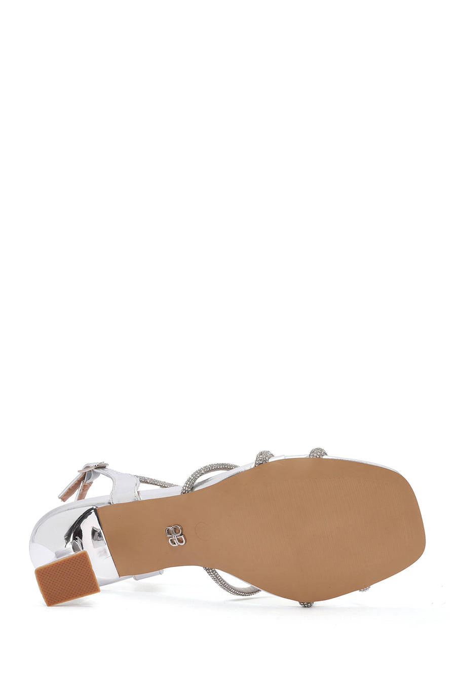 Women's Silver Stone Thin Heel Sandals