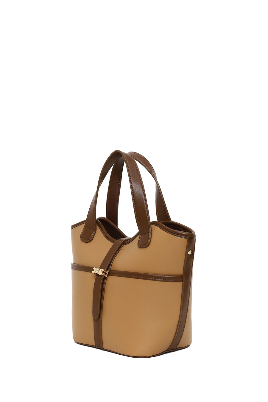 Woman Dark Beige Long Strap Classic Shoulder Bag