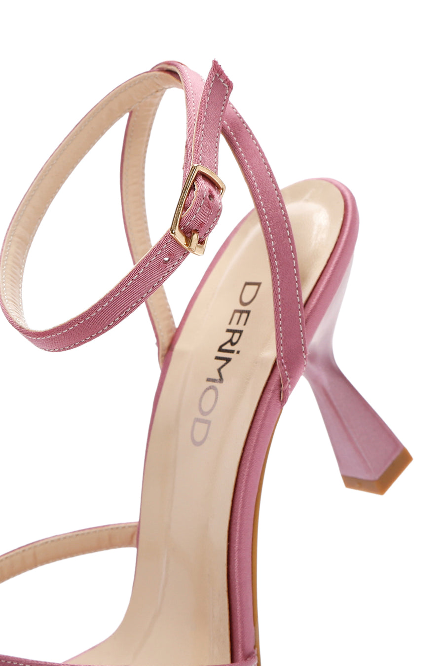 Women's Pink Ankle Strap Heeled Sandals
