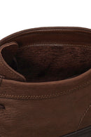 Male Brown Lace-Up Thick-Soled Nubuck Leather Boots | Derimod
