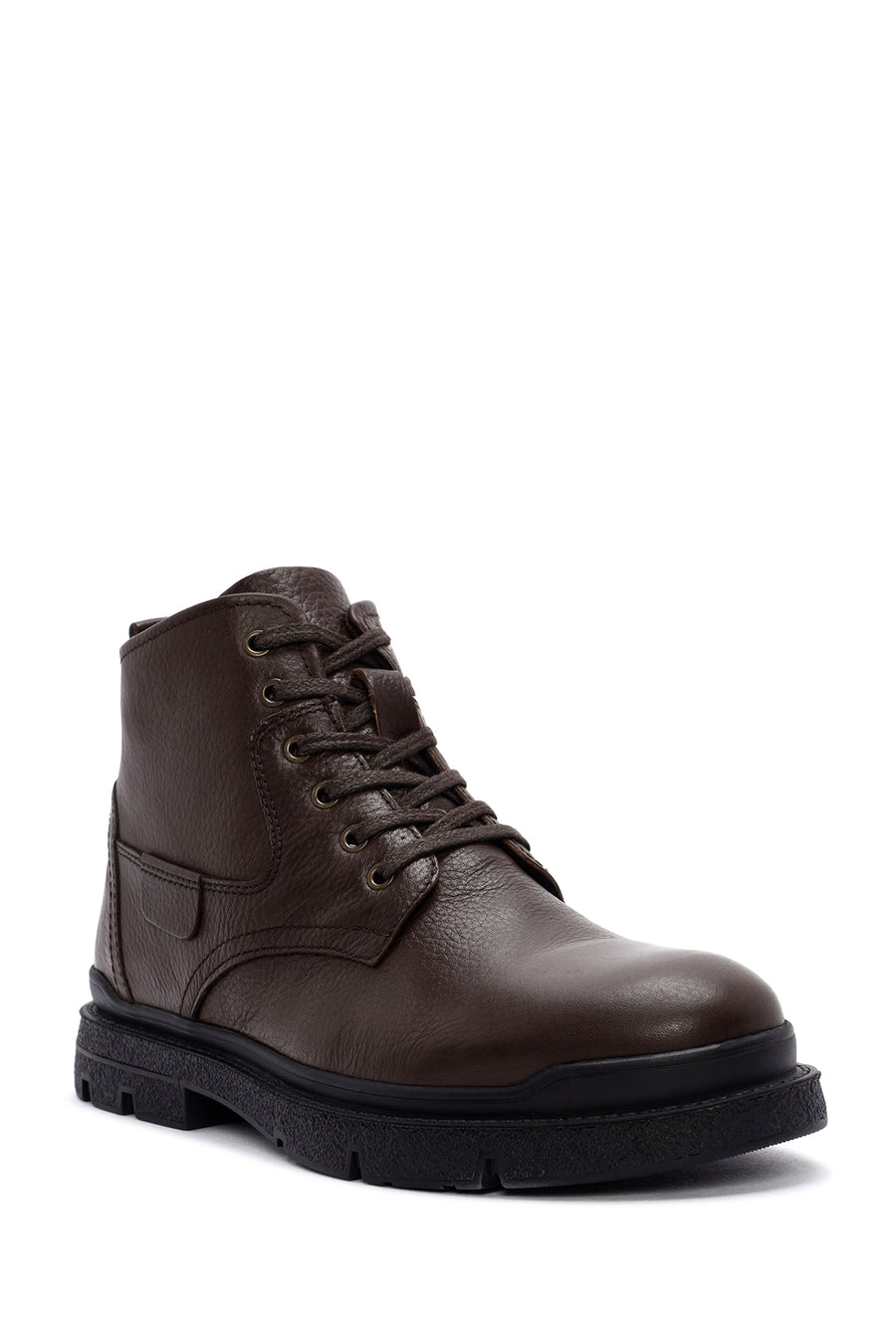 Male Brown Zip Closure Leather Casual Boots