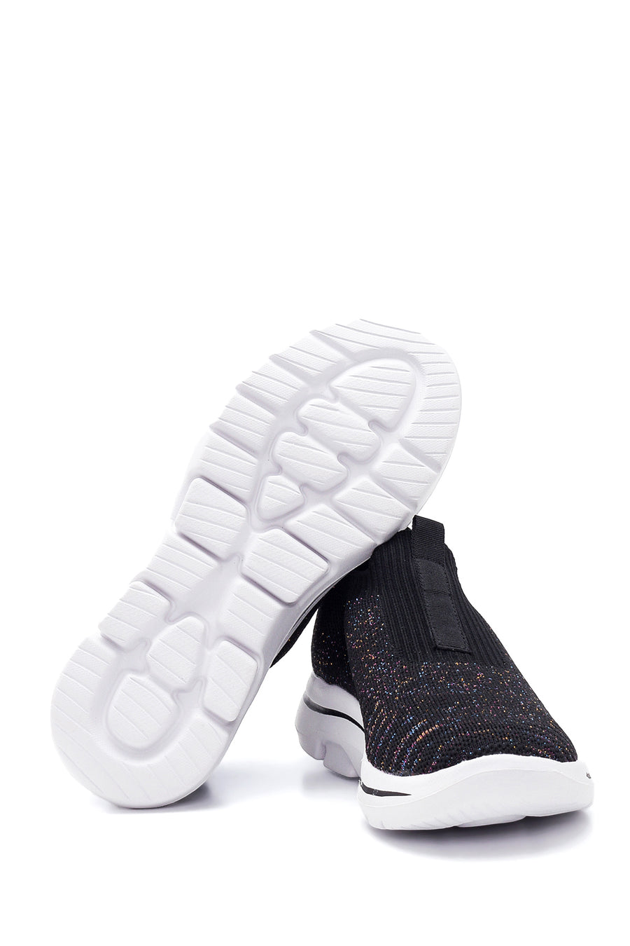 Women's Black Patterned Fabric Sneaker