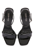 Women's Black Heeled Patent Leather Sandals | Derimod