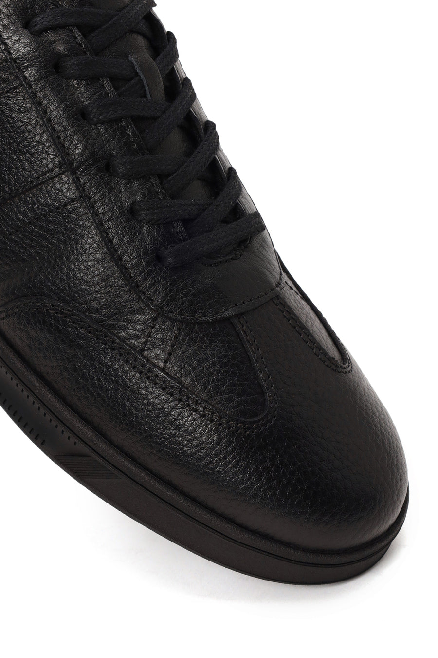 Erkek Siyah Bağcıklı Deri Sneaker
