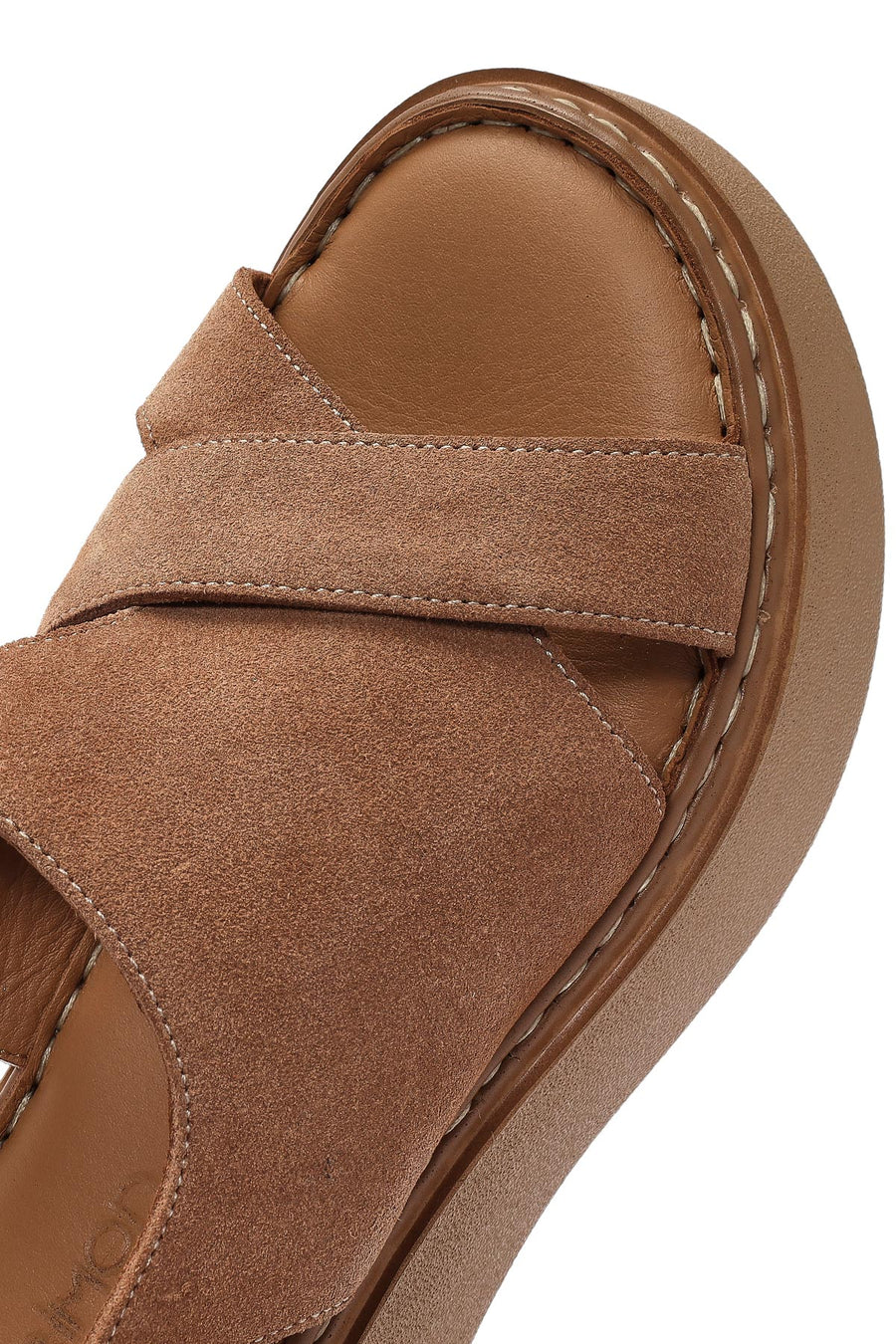Women's Powder Ankle Buckle Thick Soled Suede Leather Comfort Sandals