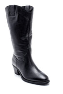 Women's Leather Cowboy Heeled Boots | Derimod