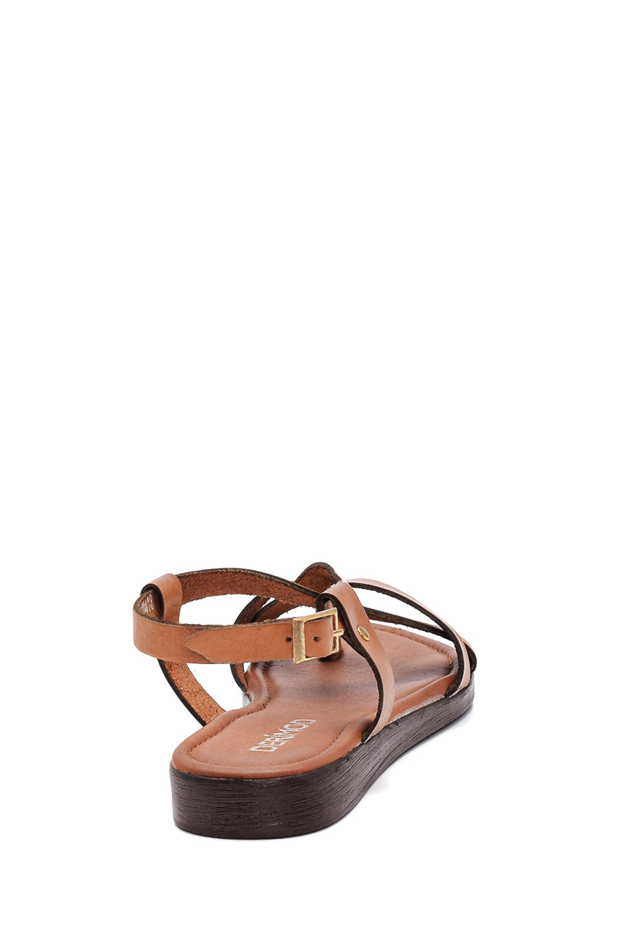 Women's Tan Leather Flip Flops Bodrum Sandals