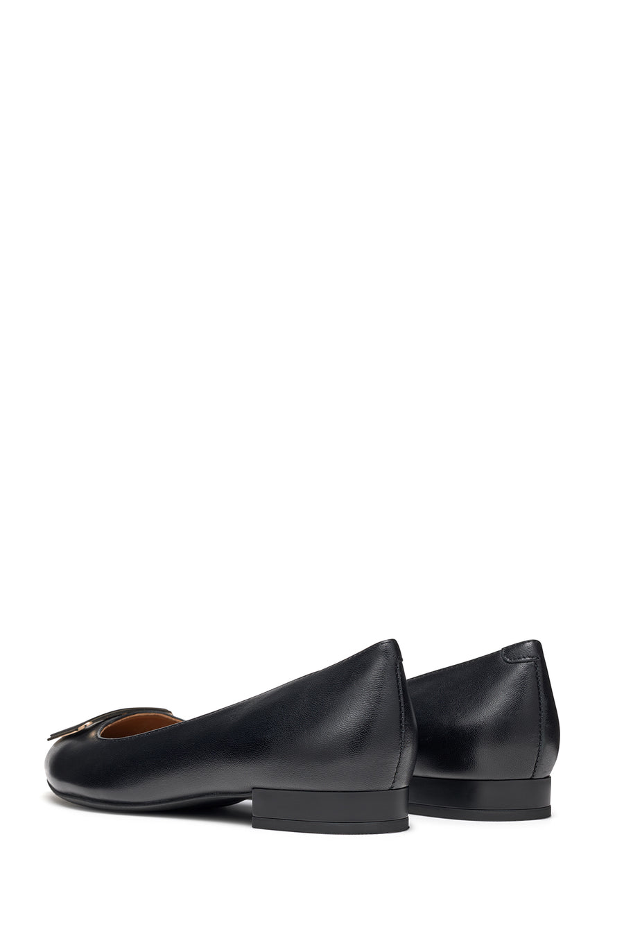 Geox Women's Black Charyssa Buckle Detailed Leather Ballerinas