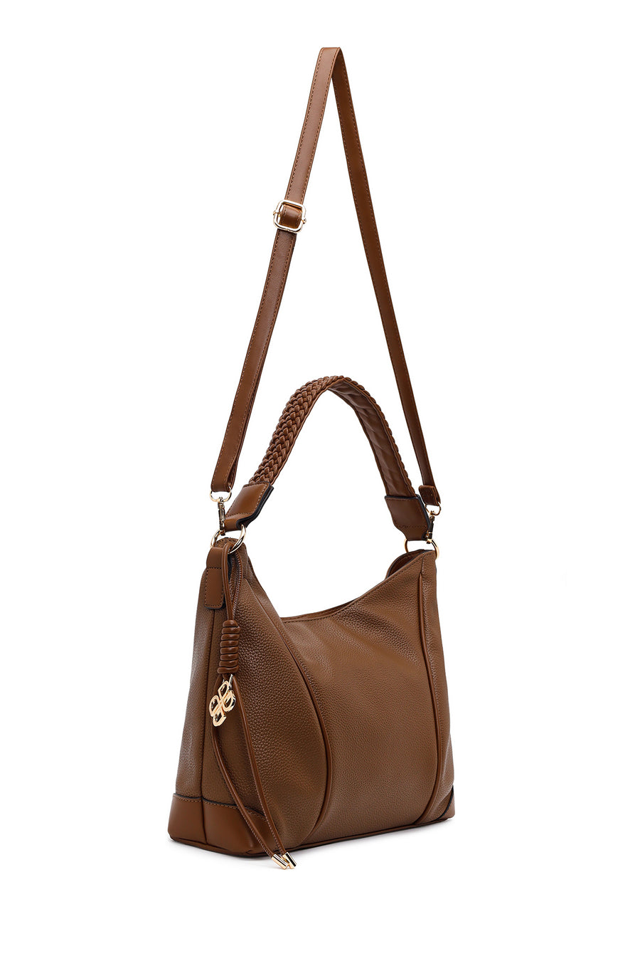 Woman Brown Long-Strap Accessory Shoulder Bag
