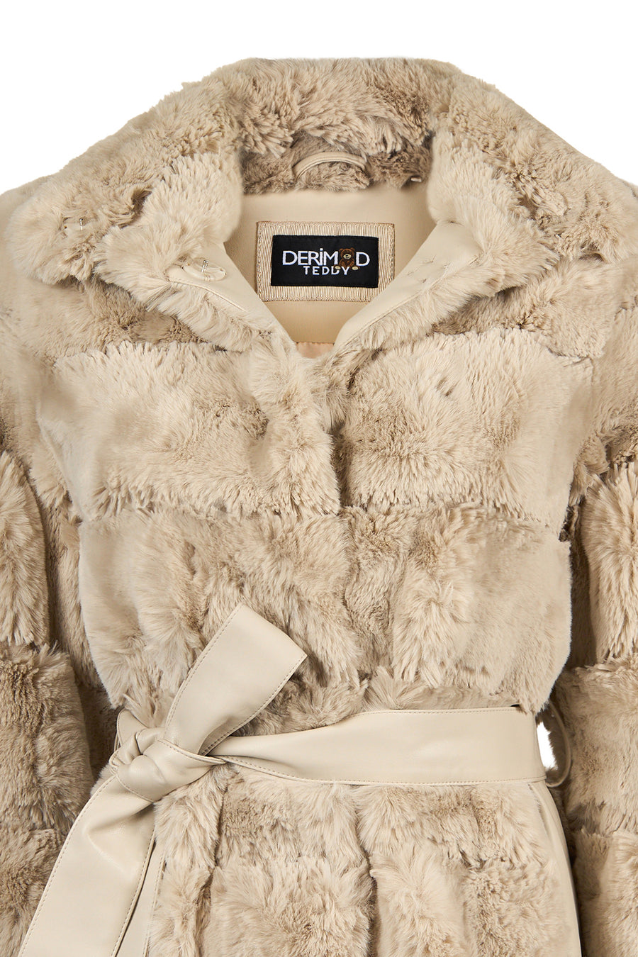 Pinzolo Woman White Belted Teddy Coat