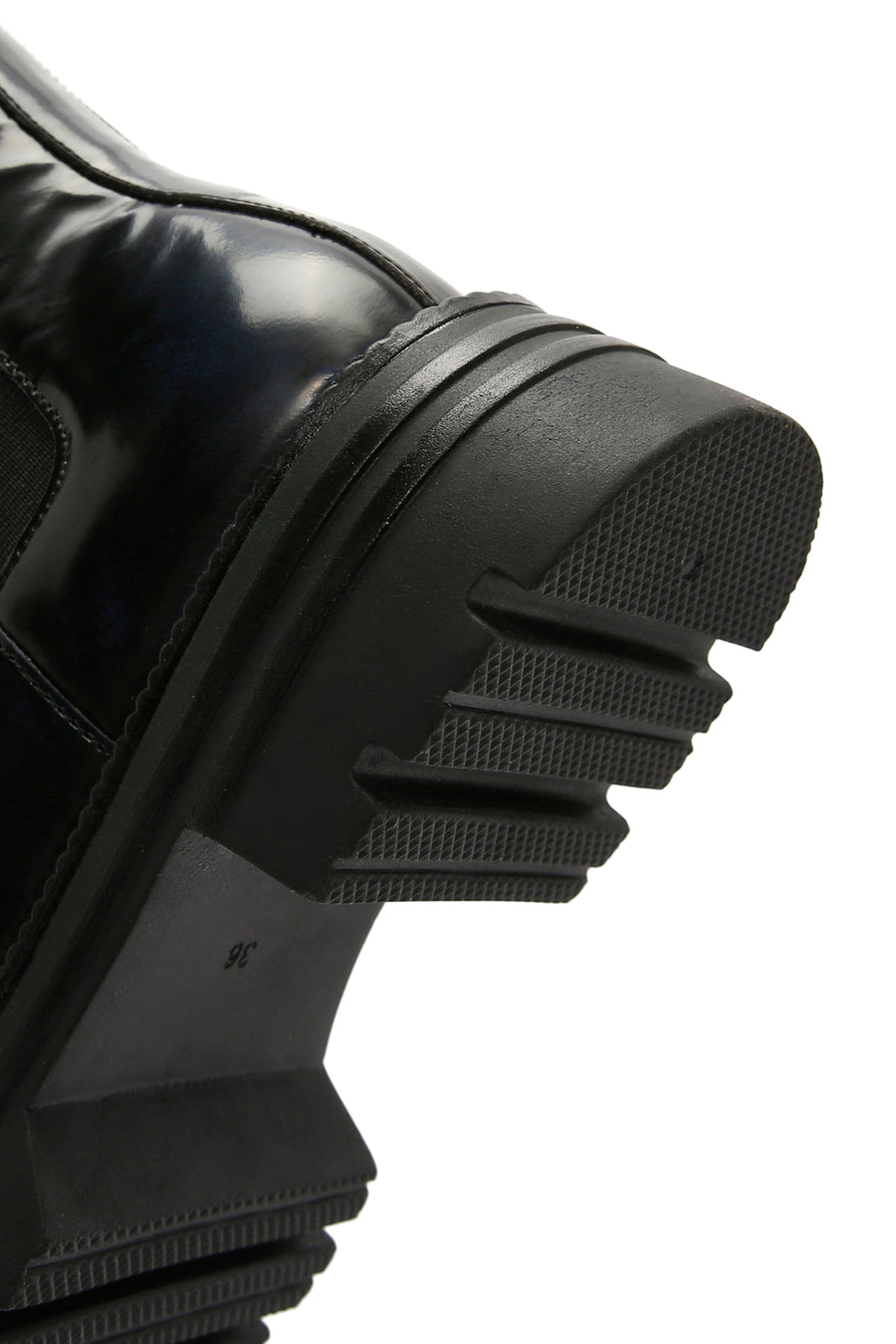 Women's Navy Blue Leather Chelsea Boots
