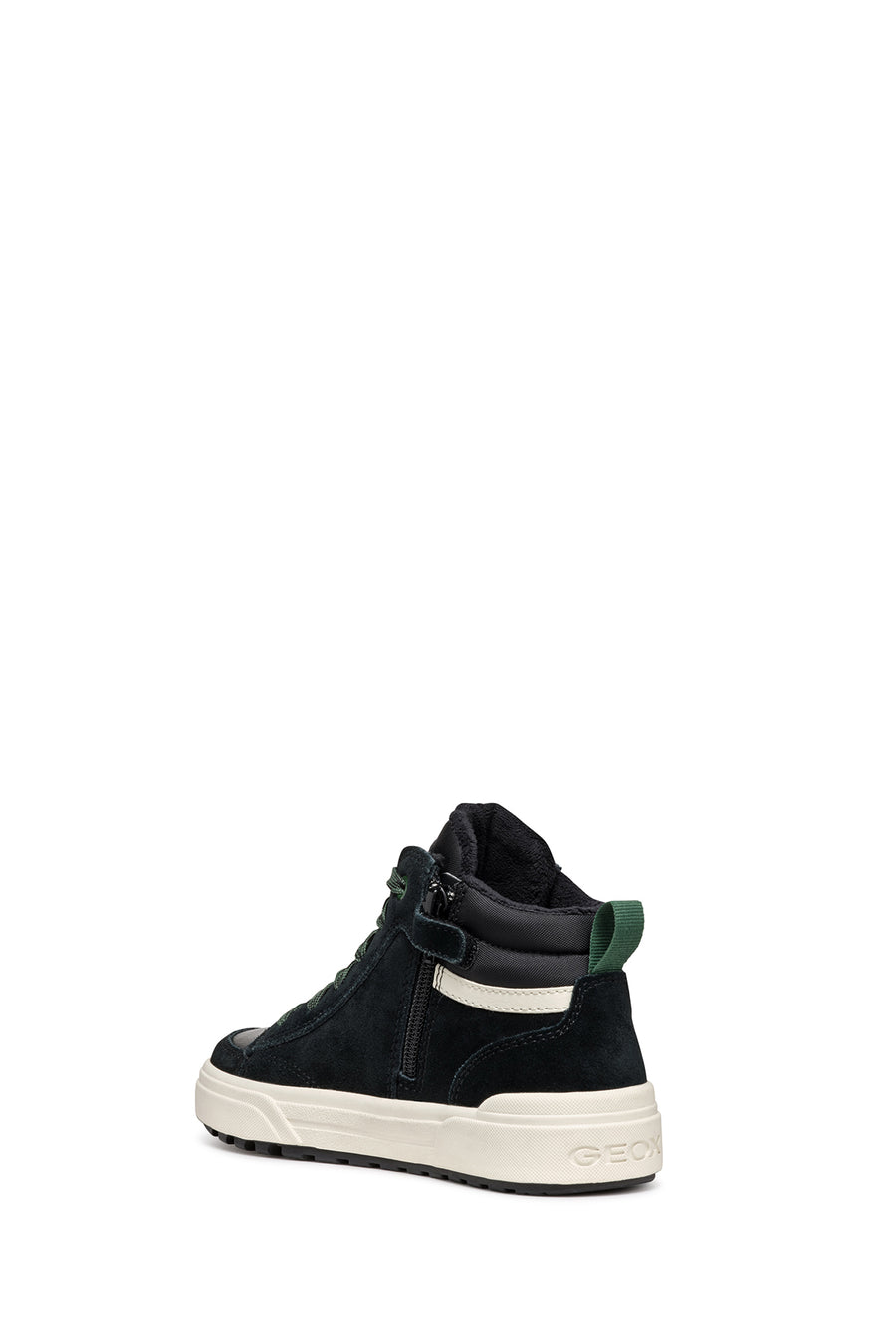 Geox Boy Green Weemble Lace-Up Zipper Detailed Ankle Sneaker