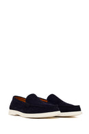Erkek Lacivert Süet Deri Loafer | Derimod