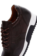 Men's Brown Crocodile Leather Thick Soled Sneaker | Derimod