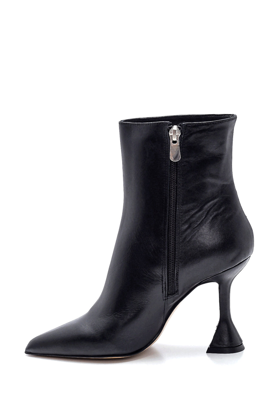 Women's Leather Goblet Heeled Boots
