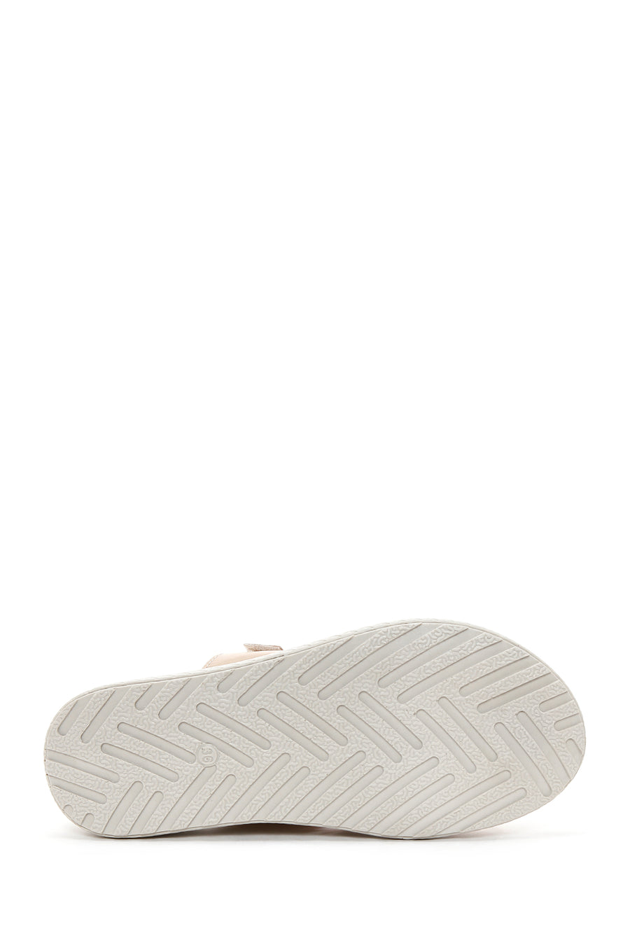 Women's Beige Leather Comfort Slippers