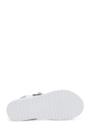 Women's White Leather Comfort Sandals | Derimod