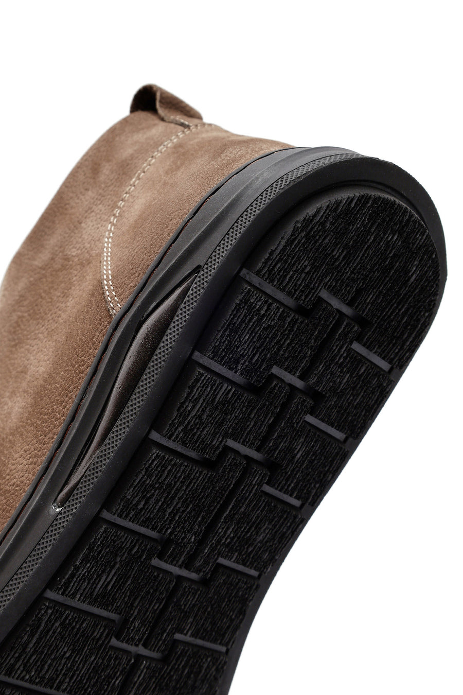 Men's Beige Zippered Nubuck Leather Sports Boots
