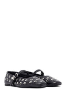 Woman Black Buckle Leather Babet | Derimod