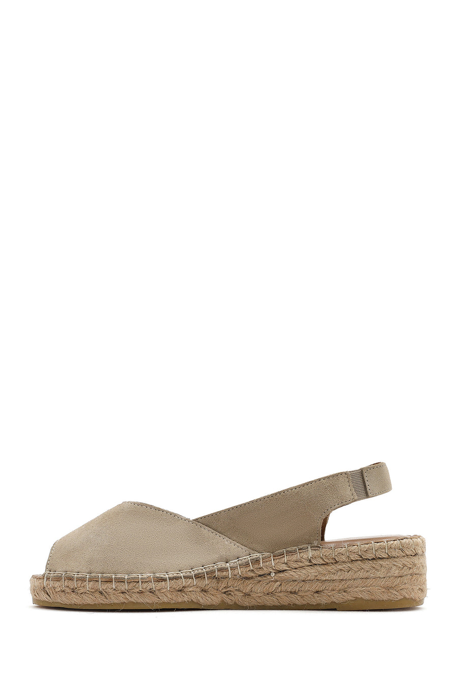 Kadın Bej Süet Espadril Sandalet