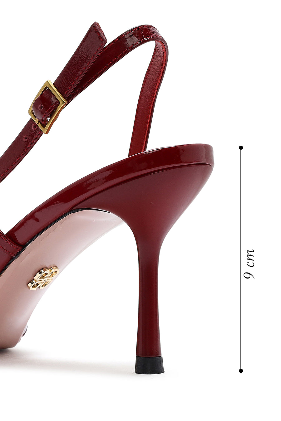 Women's Red Slingback Thin Heel Leather Shoes