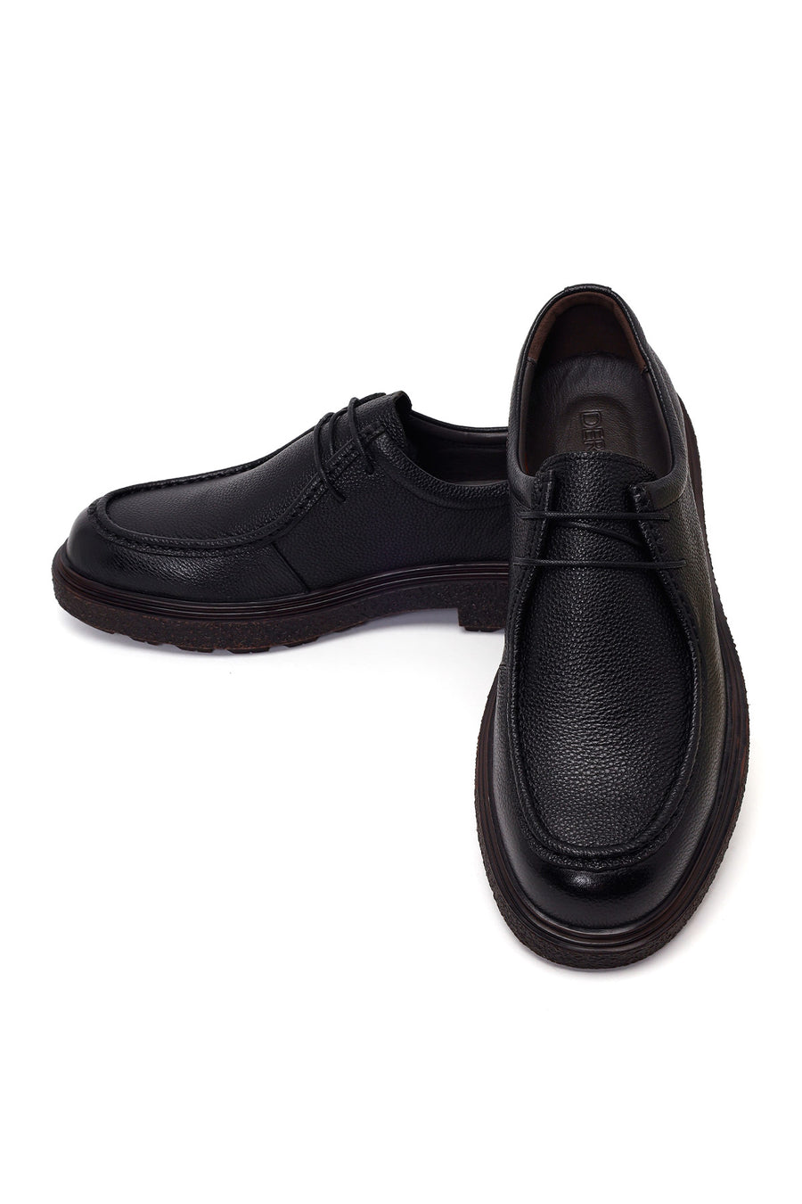 Male Black Lace-up Leather Casual Shoes