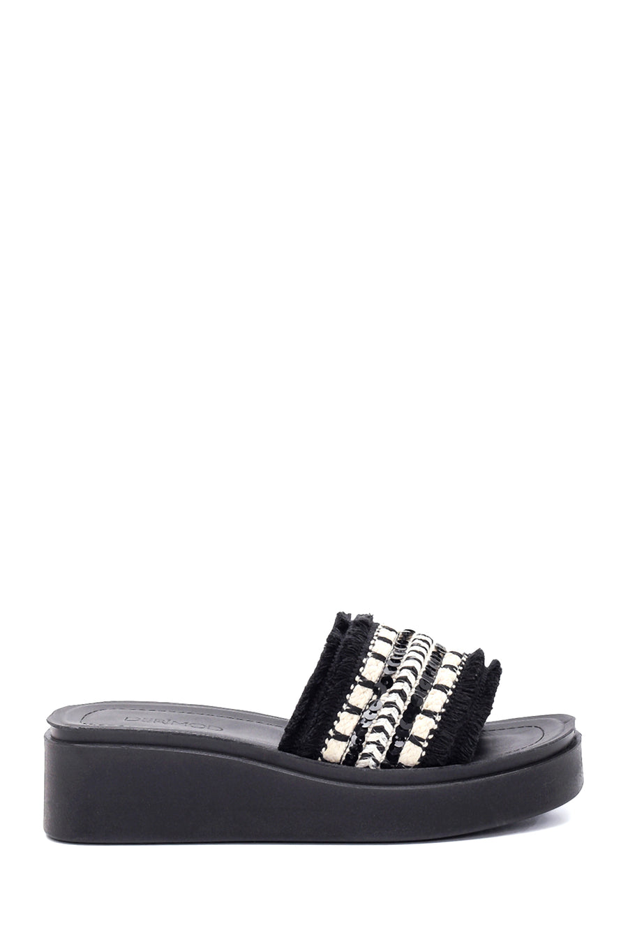 Women's Black Thick Soled Slippers 22SFE466214 | Derimod