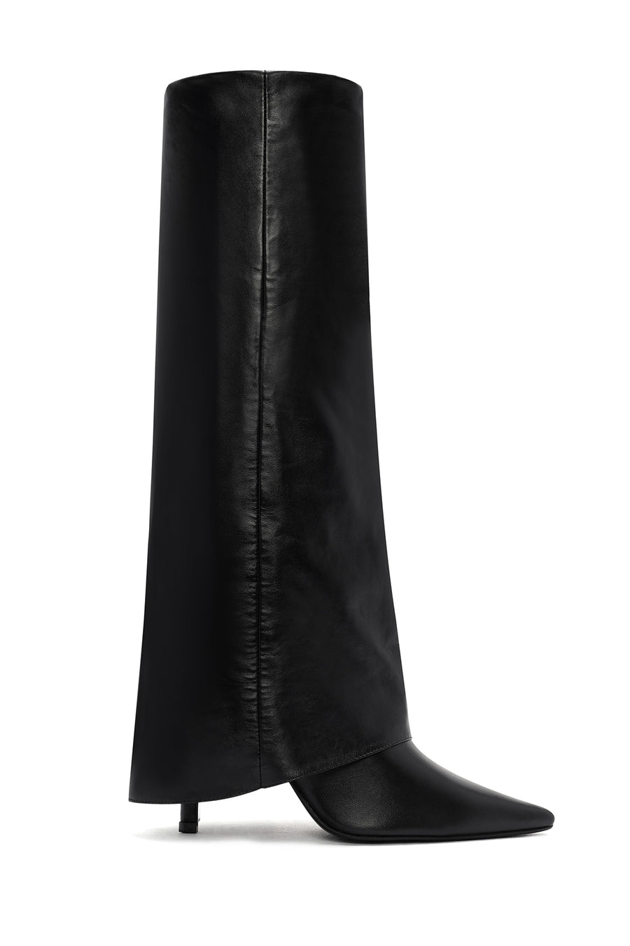 Woman Black Thin High Heels Leather Boot 25WFD161318 | Derimod