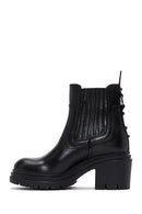 Women's Black Leather Heeled Boots | Derimod