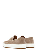 Men's Beige Chunky Suede Leather Loafers | Derimod