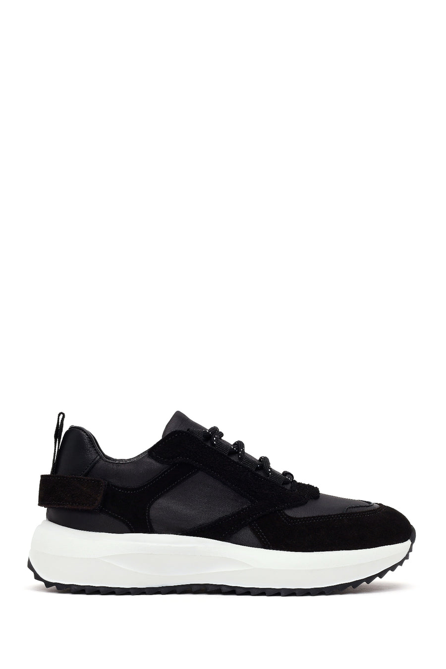 Kadın Siyah Bağcıklı Kalın Tabanlı Deri Sneaker AF230006DK | Derimod