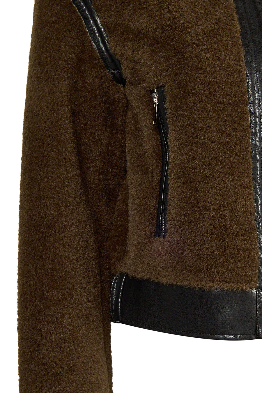 Levi Woman Brown Short Teddy Jacket