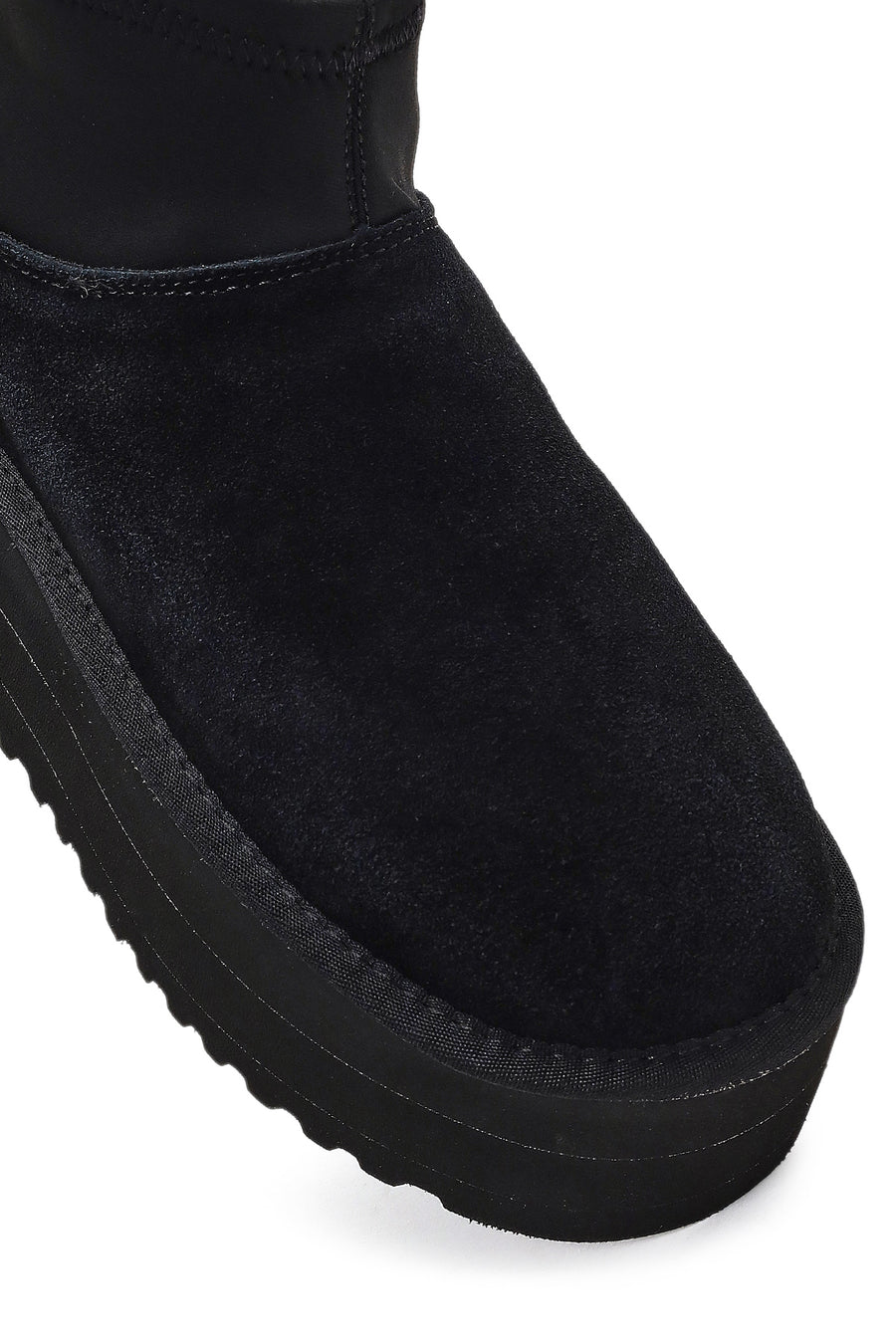 Women's Black Thick-Soled Suede Leather Teddy Boot