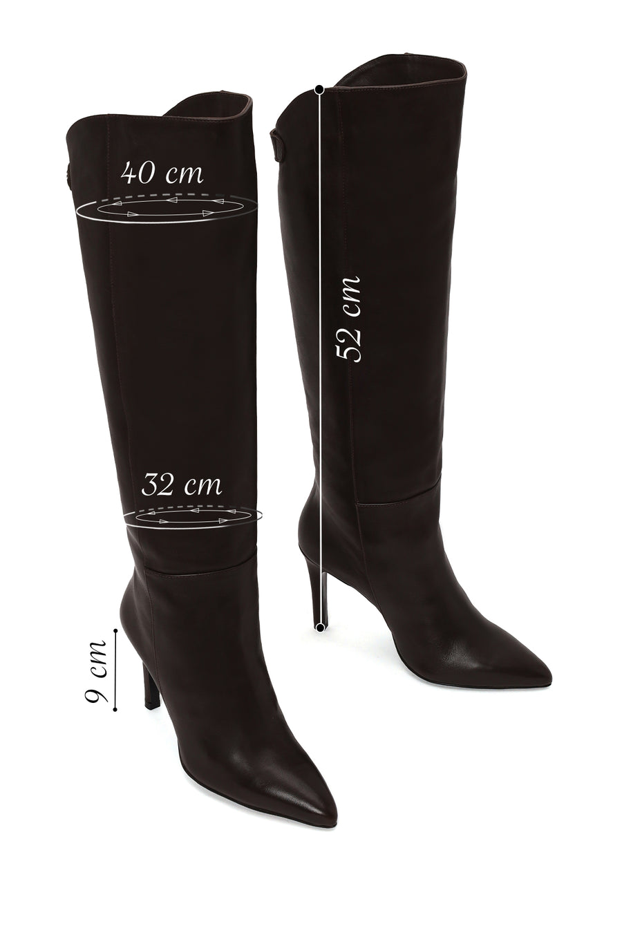 Woman Brown Thin-Heeled Leather Boots