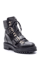 Women's Leather Boots with Buckle Detail | Derimod