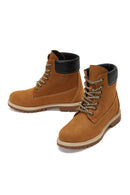 Women's Tan Lace-Up Nubuck Leather Boots | Derimod