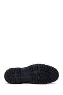 Male Black Lace-Up Thick-Soled Leather Casual Shoes | Derimod