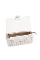 Woman White Chain Strap Braided Crossbody Bag | Derimod