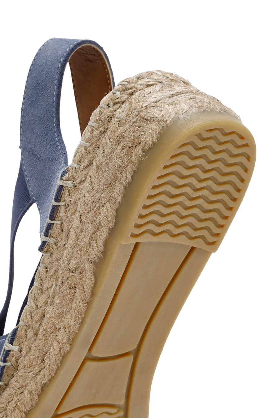 Women's Navy Blue Suede Leather Espadrille Sandals