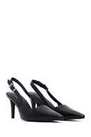 Woman Black Open-Back Thin High Heel | Derimod