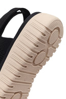 Women's Black Strapped Thick-Soled Fabric Sandals | Derimod