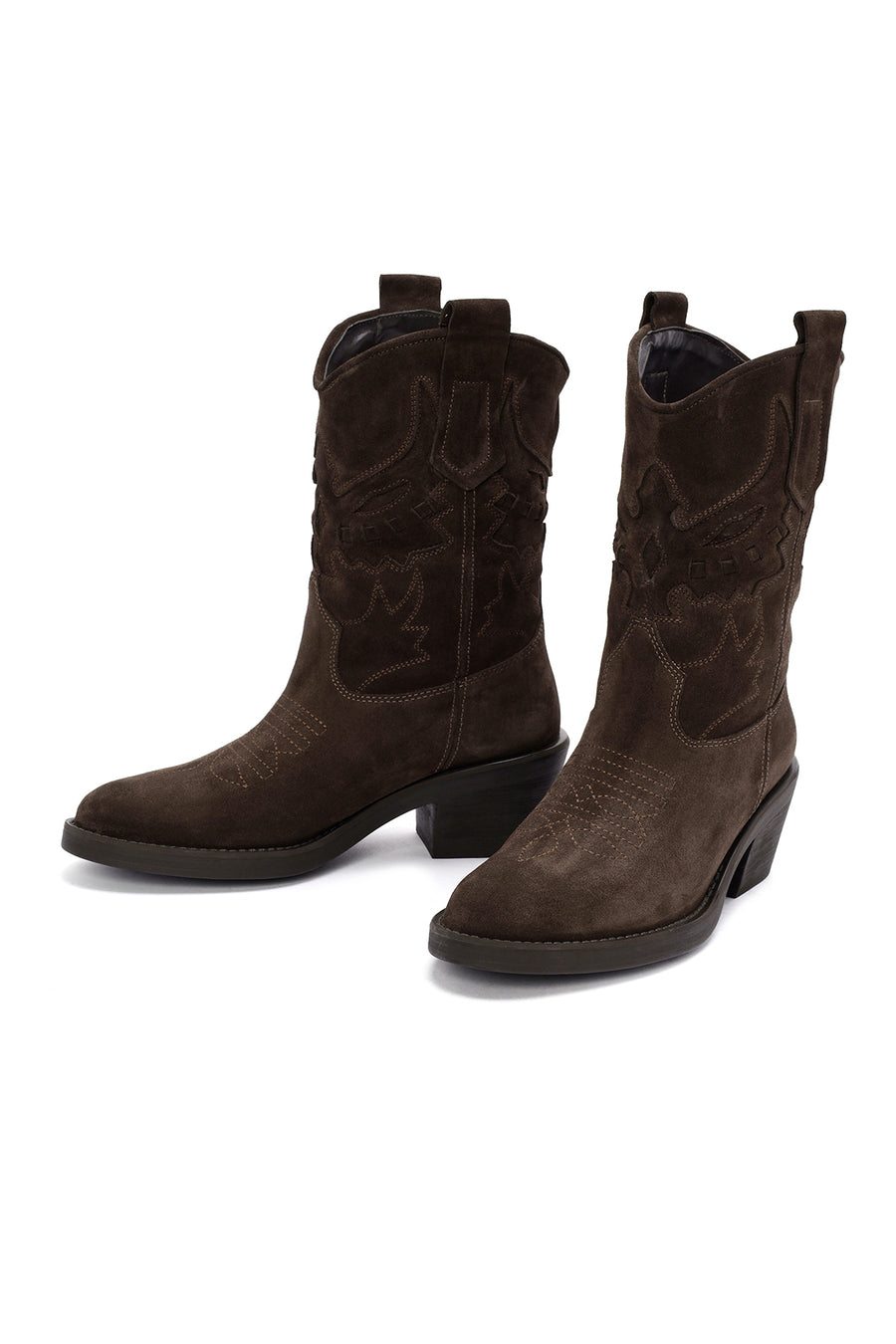 Women's Brown Suede Leather Cowboy Boots