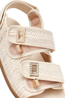 Woman Beige Straw Sandals | Derimod