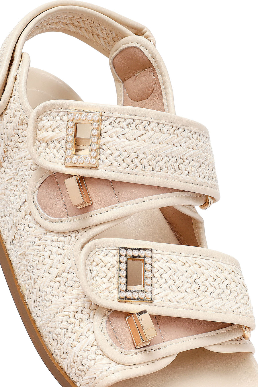 Woman Beige Straw Sandals