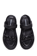 Women's Black Ankle Strap Leather Sandals | Derimod
