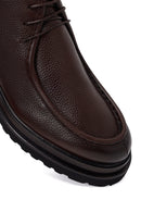 Male Brown Lace-up Leather Casual Boots | Derimod