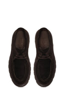 Male Brown Lace-Up Thick-Soled Suede Casual Shoes | Derimod