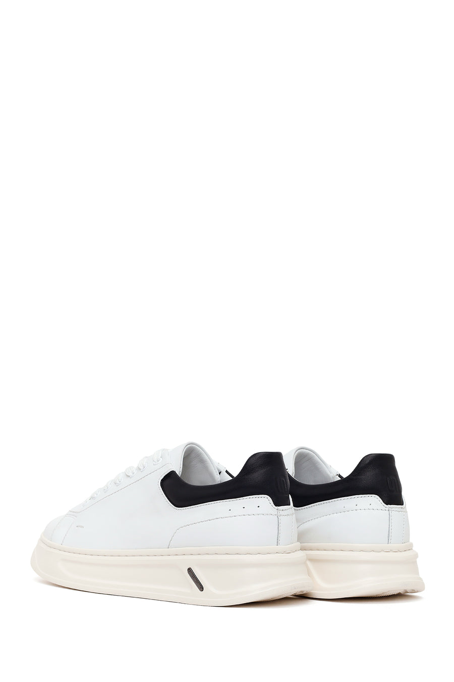 Erkek Beyaz Bağcıklı Deri Sneaker